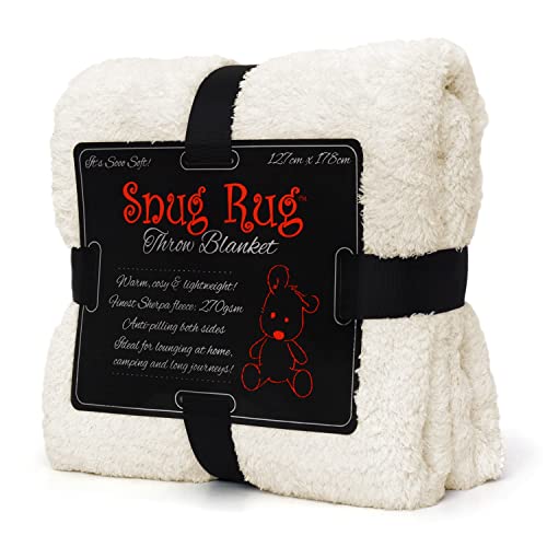 Snug Rug Special Edition Luxury - Manta de Lana Sherpa, 127 x 178 cm (Creme)