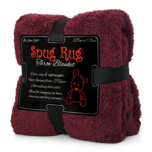 Snug Rug Special Edition Luxury - Manta de Lana Sherpa, 127 x 178 cm (Morera roja)