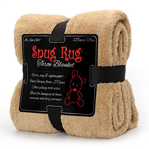 Snug Rug Special Edition Luxury - Manta de Lana Sherpa, 127 x 178 cm (Sand Beige)
