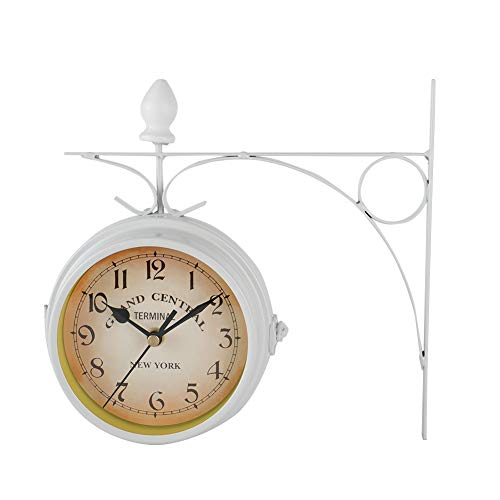 Socobeta Reloj, Relojes de Pared de Madera, Decoración del Hogar, Complemento para la Mayoría de los Estilos, Movimiento Silencioso, Reloj de Arte de Hierro para Comedor, Aniversarios para el Hogar