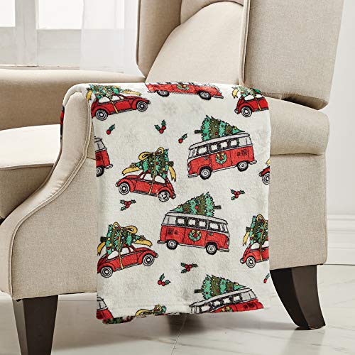 softan Mantas de franela de Navidad ligeras y suaves para todas las estaciones para sofá cama (130 x 150 cm, coche)