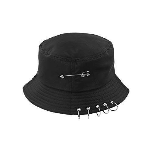 SOIMISS Sombrero de Pescador para Mujer Sombrero de Pescador de ala Ancha Sombrero de Pescador Plegable con Anillos
