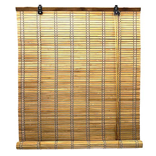 Solagua 14 Medidas de estores de bambú Cortina de Madera persiana Enrollable (90 x 135 cm, Roble)