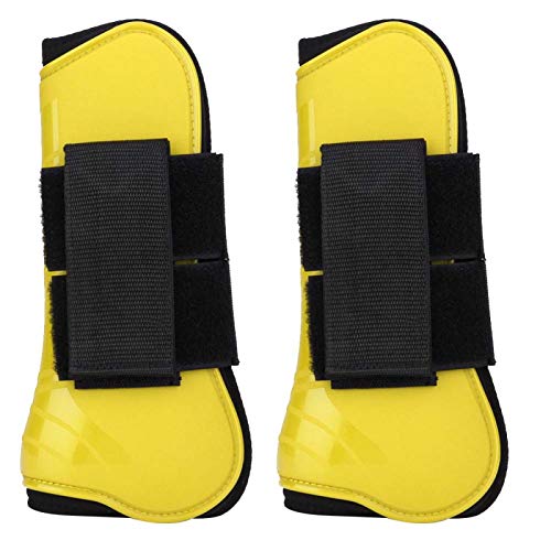 Sollmey Equipment-1 par de protección para Botas de Salto de Caballo, protección para Botas, Equipo Ecuestre(Amarillo)