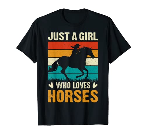 Sólo una Chica que Ama Caballos Regalo para Chicas Camiseta