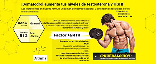 SOMATODROL Premium, aumenta los niveles de testosterona y hormona de crecimiento, rápido crecimiento muscular, rápida quema de grasa, sin esteroides, ¡sin efectos secundarios!