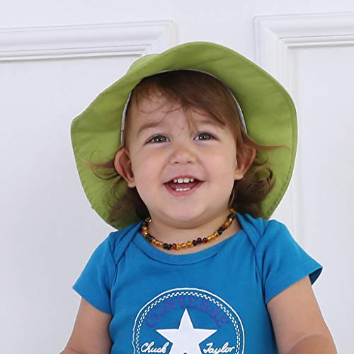 Sombrero de Sol para Bebés, Niñas Niños Infantil Pequeñito Unisexo Ajustable ala Ancha Sombrero Protección Solar UPF 50 Unisexo - S: Verde