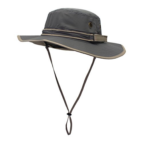 Sombrero de Sol Verano de los Hombres al Aire Libre protección UV Sombrero Playa Sombrero de ala Ancha Cubo Sombrero Plegable Safari Boonie Sombrero de Pesca con Ajustable