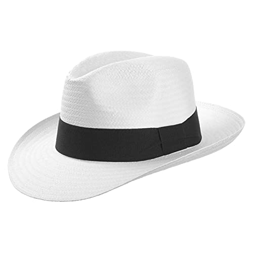 Sombreroshop Bogar- Sombrero de paja Palermo, 100% paja de papel, S/54-55, blanco