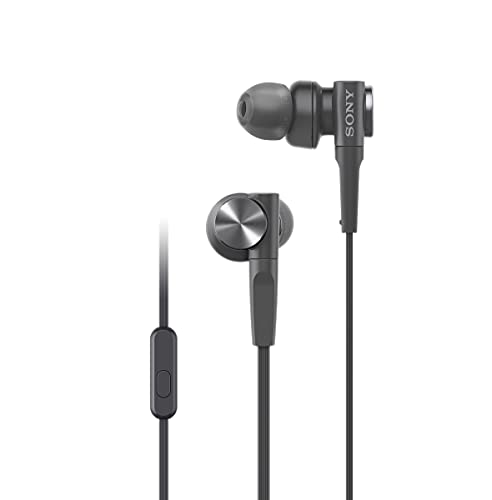 Sony MDR-XB55AP - Auriculares intraurales con EXTRA BASS y micrófono para llamadas, Negro