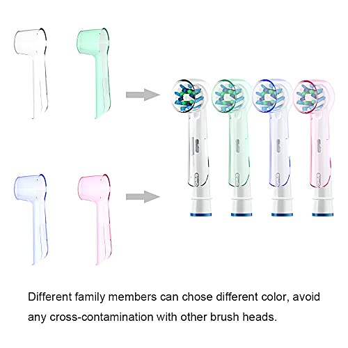 Soporte de cepillo de dientes eléctrico con 1 ranura de carga, 1 soporte de cepillo de dientes y 4 soportes de cabeza de cepillo de dientes + 4 fundas para cabeza de cepillo de dientes para Oral B
