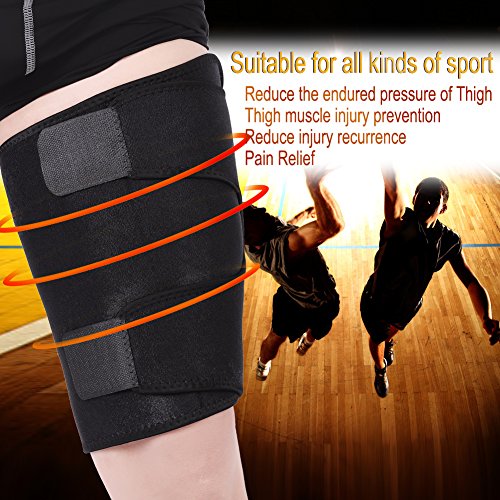Soporte de compresión para muslos, manga deportiva para piernas, soporte transpirable para muslos, rodilleras, protector de piel para músculos de baloncesto, para aliviar el dolor