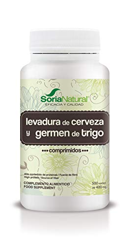 Soria Natural Levadura de Cerveza y Germen de Trigo 500 Comprimidos de 400 mg