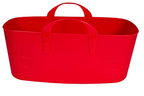 SP Berner - Cubo Plastico Rectangular | Capazo de Plastico con Asas - 10 litros - Rojo