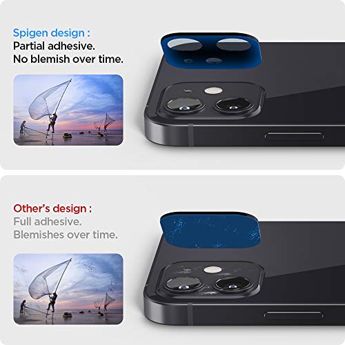 Spigen Glas TR Optik Cámara Lente Protector para iPhone 12 Negro - 2 Unidades