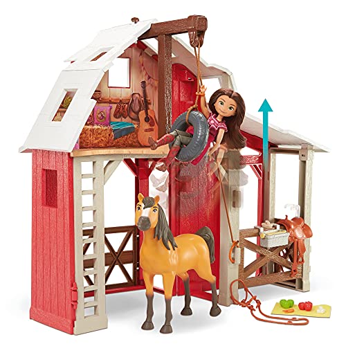 Spirit Establo con caballo de juguete, casa para muñecas con accesorios (Mattel HDK56)