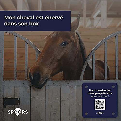 SPOORS - Pack de equitación para ser advertido sin revelar su número, en caso de problema con el caballo | Una placa para Le Box, una etiqueta para Le Van