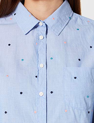 Springfield Blusa Topitos Bordados Multicolor Camisa, Azul Claro, 36 para Mujer
