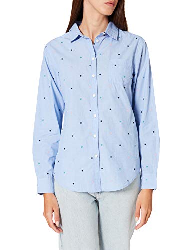 Springfield Blusa Topitos Bordados Multicolor Camisa, Azul Claro, 36 para Mujer
