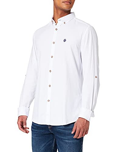 Springfield Camisa Estructura, Blanco, S para Hombre