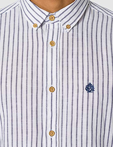 Springfield Camisa Raya Logo Bordado, Azul Medio, L para Hombre