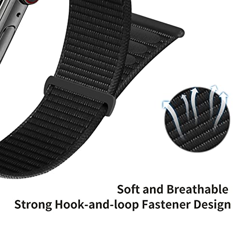 SSEIHI Nylon Solo Loop Correa Compatible con Apple Watch 38mm 40mm 41mm 42mm 44mm 45mm, Reemplazo de Correa Deportiva Adjustable para Hombres y Mujeres para iWatch Series 7/6/5/4/3/2/1 SE