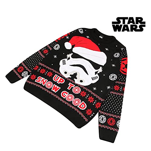 Star Wars Soldado de Asalto hasta la Nieve Buena Puente de Punto para Hombres Negro XL | Feo Feria suéter de Navidad Puente Isla de Navidad Ideas de Regalos para Hombre Ropa