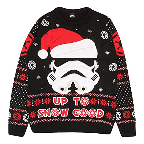 Star Wars Soldado de Asalto hasta la Nieve Buena Puente de Punto para Hombres Negro XL | Feo Feria suéter de Navidad Puente Isla de Navidad Ideas de Regalos para Hombre Ropa