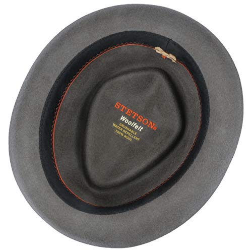Stetson Sombrero de Lana Deaver Diamond Hombre - Outdoor Fieltro Lluvia con Banda grosgain otoño/Invierno - L (58-59 cm) Gris