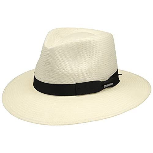 Stetson Traveller Toyo Tokeen Hombre - Sombrero de Paja Sol Outdoor con Banda Grosgrain Primavera/Verano - M (56-57 cm) Natural