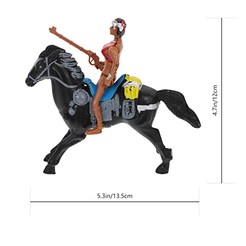 STOBOK Figura de Plástico de Caballo de Montar a Caballo 3 Unids Nativo Americano Caballo Caballo Figurilla Juguetes Acción Soldado Estatua Playset Juguete Educativo para Regalo de