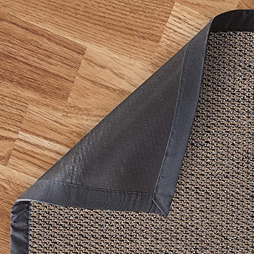 STORESDECO - Alfombra Vinílica Deblon con Ribete, Alfombra de PVC Antideslizante y Resistente, Ideal para Salón, Pasillo, Cocina, Baño… | Ribete, Color Marrón, 120 cm x 180 cm