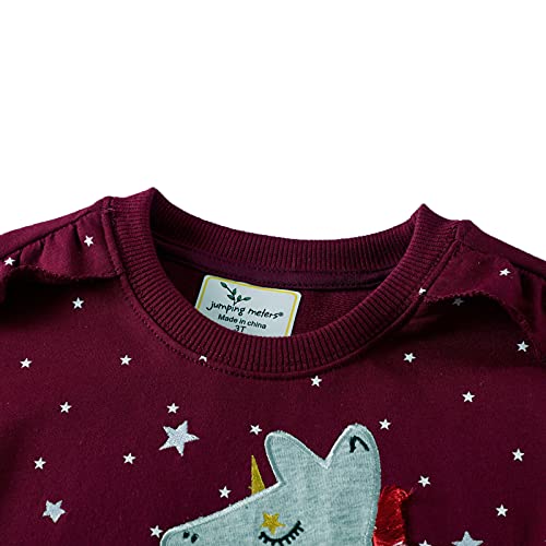 Sudadera de manga larga para niñas con diseño de unicornio de algodón para niños de 1 a 7 años