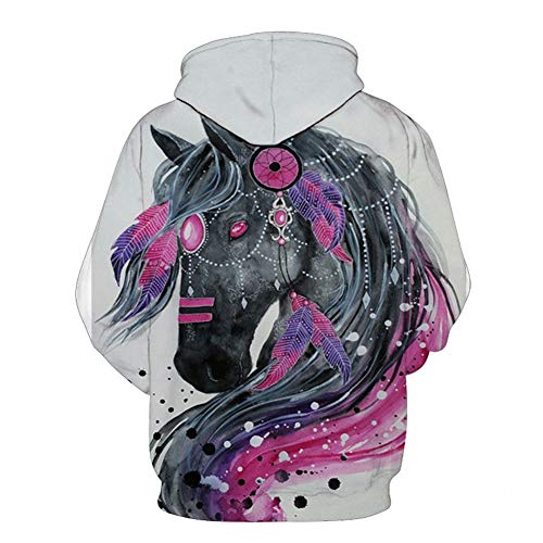 Sudadera Deportiva Casual con Estampado 3D, Unisex 3D Novedad Sudaderas Con Capucha Patrón De Caballo De Moda for Mujer Que A Las Chicas Les Gusta Patrones Gráficos Imprimir Sudaderas Con Capucha Suda