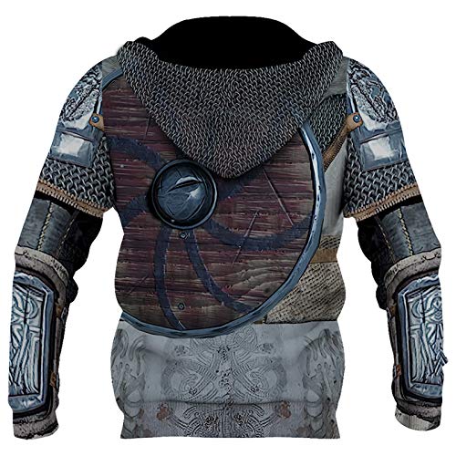 Sudaderas con Capucha de Disfraces Medievales para Hombre, Ropa Elegante de Cosplay Victoriana con Estampado 3D de Manga Larga con Capucha