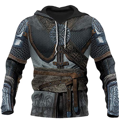 Sudaderas con Capucha de Disfraces Medievales para Hombre, Ropa Elegante de Cosplay Victoriana con Estampado 3D de Manga Larga con Capucha