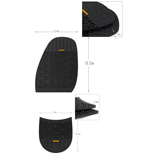 Suela de goma Footful, media 2,5 mm y tacón 8 mm para reparación de zapatos grandes