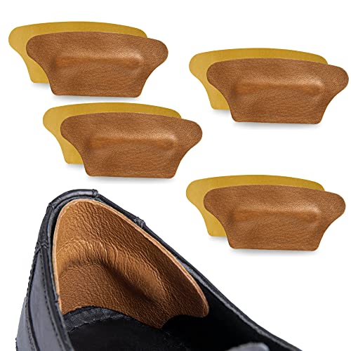 SULPO 4 pares de almohadillas para el talón - Plantillas de cuero auténtico con almohadilla de espuma de látex - Protección para el talón contra ampollas - Todos los zapatos - Para hombres y mujeres