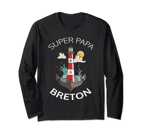 Super Papa Breton - Regalo para el Día del Padre Bretaña Manga Larga