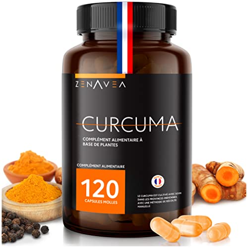Suplementos Alimenticios Curcuma & Pimienta Negra - 120 Capsulas de Curcuma en Polvo Fáciles de Ingerir - Ideal para Vegano