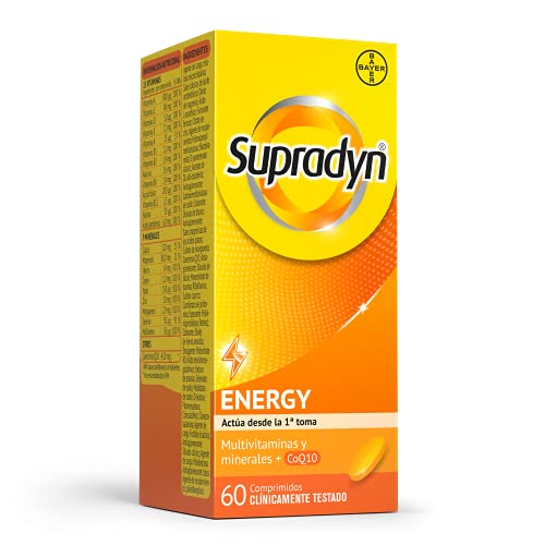 Supradyn Energy Multivitaminas para Todos con Vitaminas, Minerales y Coenzima Q10, Ayuda a Activar y Mantener tu Energía y Reducir el Cansancio, 60 Comprimidos
