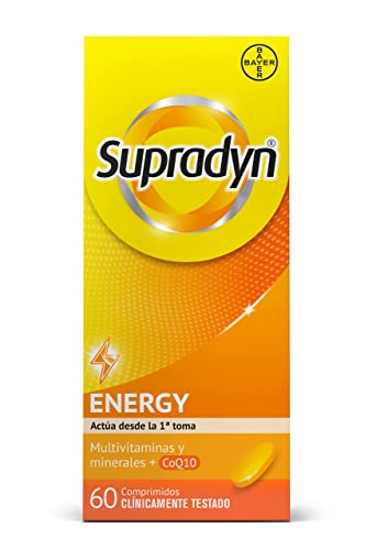 Supradyn Energy Multivitaminas para Todos con Vitaminas, Minerales y Coenzima Q10, Ayuda a Activar y Mantener tu Energía y Reducir el Cansancio, 60 Comprimidos