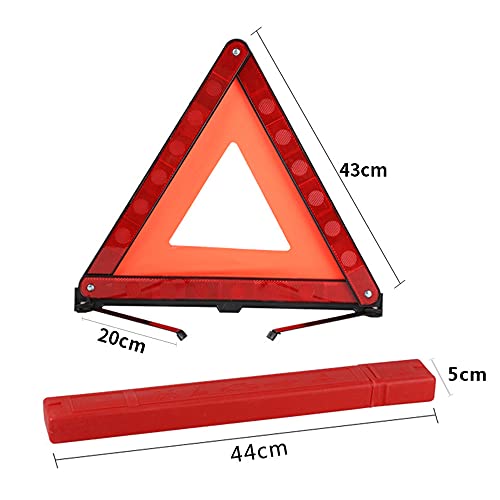 SUQ Kit de 2 Triángulo de Advertencia Rojo, Marco de Advertencia de Triángulo de Seguridad para Automóvil Plegable, Borde de Carretera Emergencia Triángulo Reflector para Accidentes y Averías