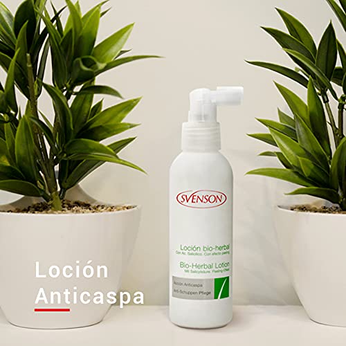 Svenson | Loción Anticaspa Bio Herbal | Reduce Picor e Irritación del Cuero Cabelludo | Rico en Ginkgo Biloba| Triple Acción Antiséptica, Antiinflamatoria y Cicatrizante | Pelo Nutrido | 150ml