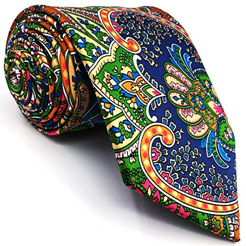 S&W SHLAX&WING Ties Herren Verde Naranja Luxury Krawatte Extra Lang 160cm