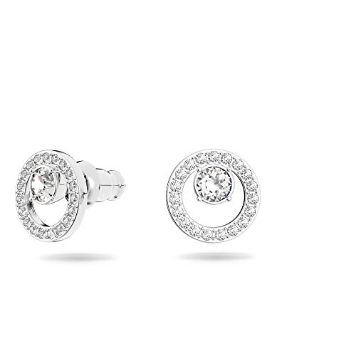 Swarovski Pendientes Creativity Circle, blanco, Baño de Rodio