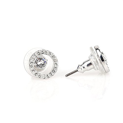 Swarovski Pendientes Creativity Circle, blanco, Baño de Rodio