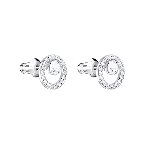 Swarovski Pendientes Creativity Circle, blanco, Baño de Rodio