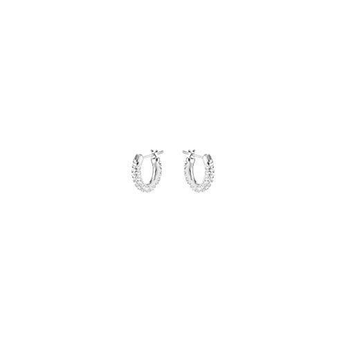 Swarovski Pendientes Stone, blanco, Baño de Rodio