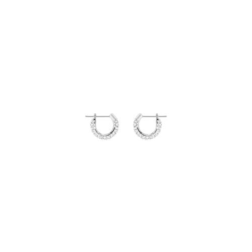 Swarovski Pendientes Stone, blanco, Baño de Rodio